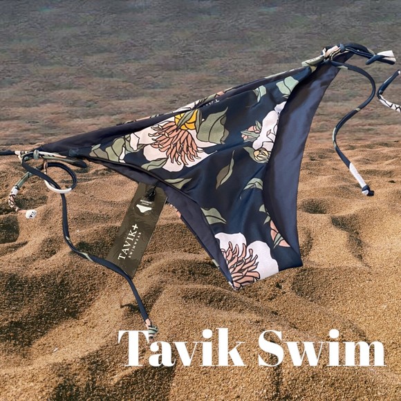 Tavik Swim Tavik Jax String Bikini Cheeky Navy Floral Print Size L